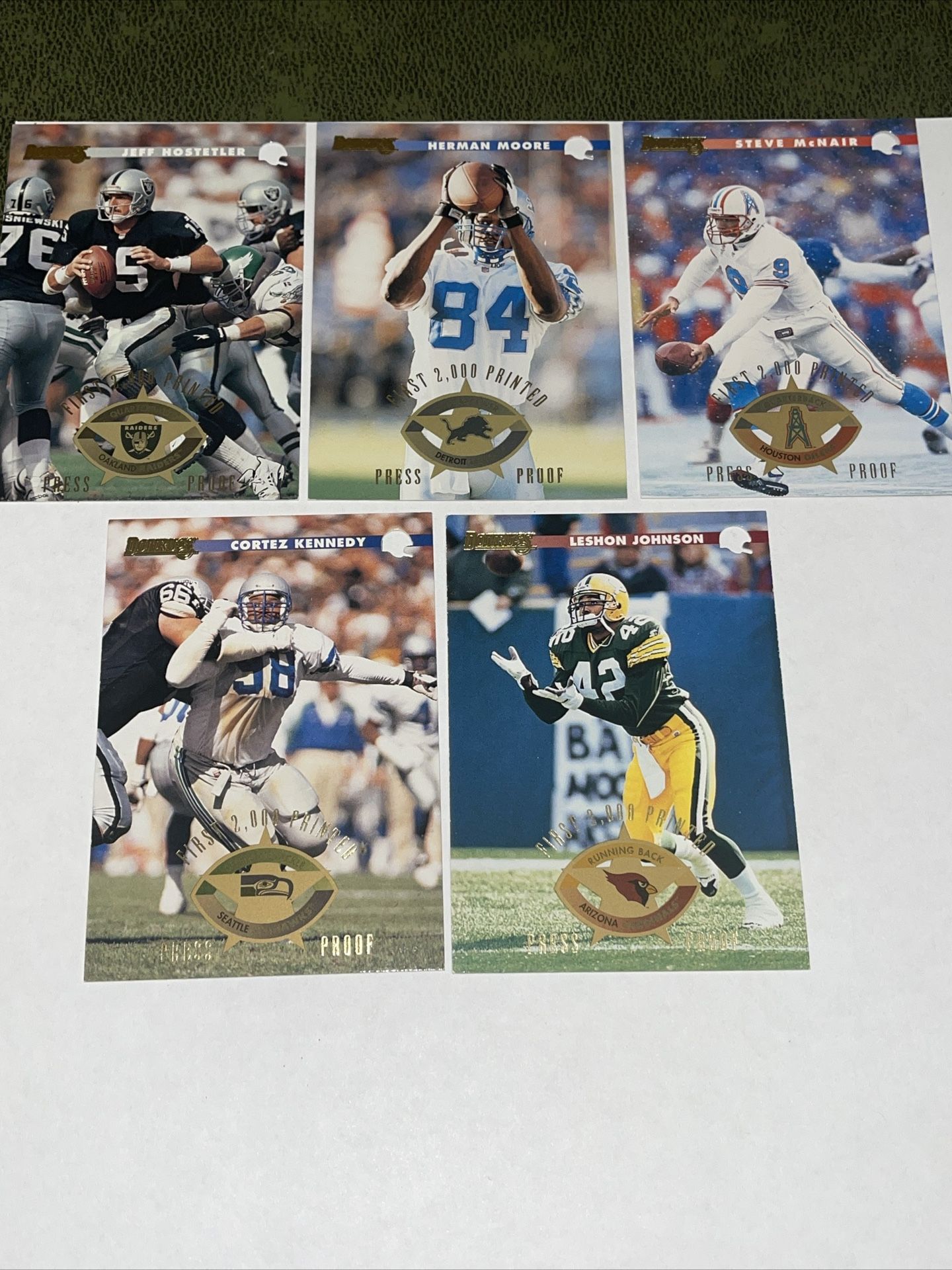 Lot of 5 1996 NFL Donruss Press Proof # to 2,000