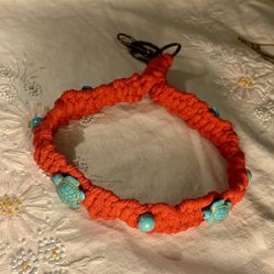 Handmade Beaded Macramé Wristlet Keychain 