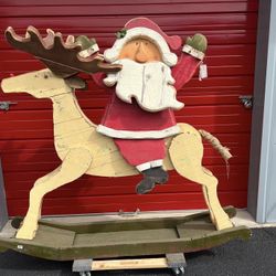 Large Wooden Santa Handcrafted