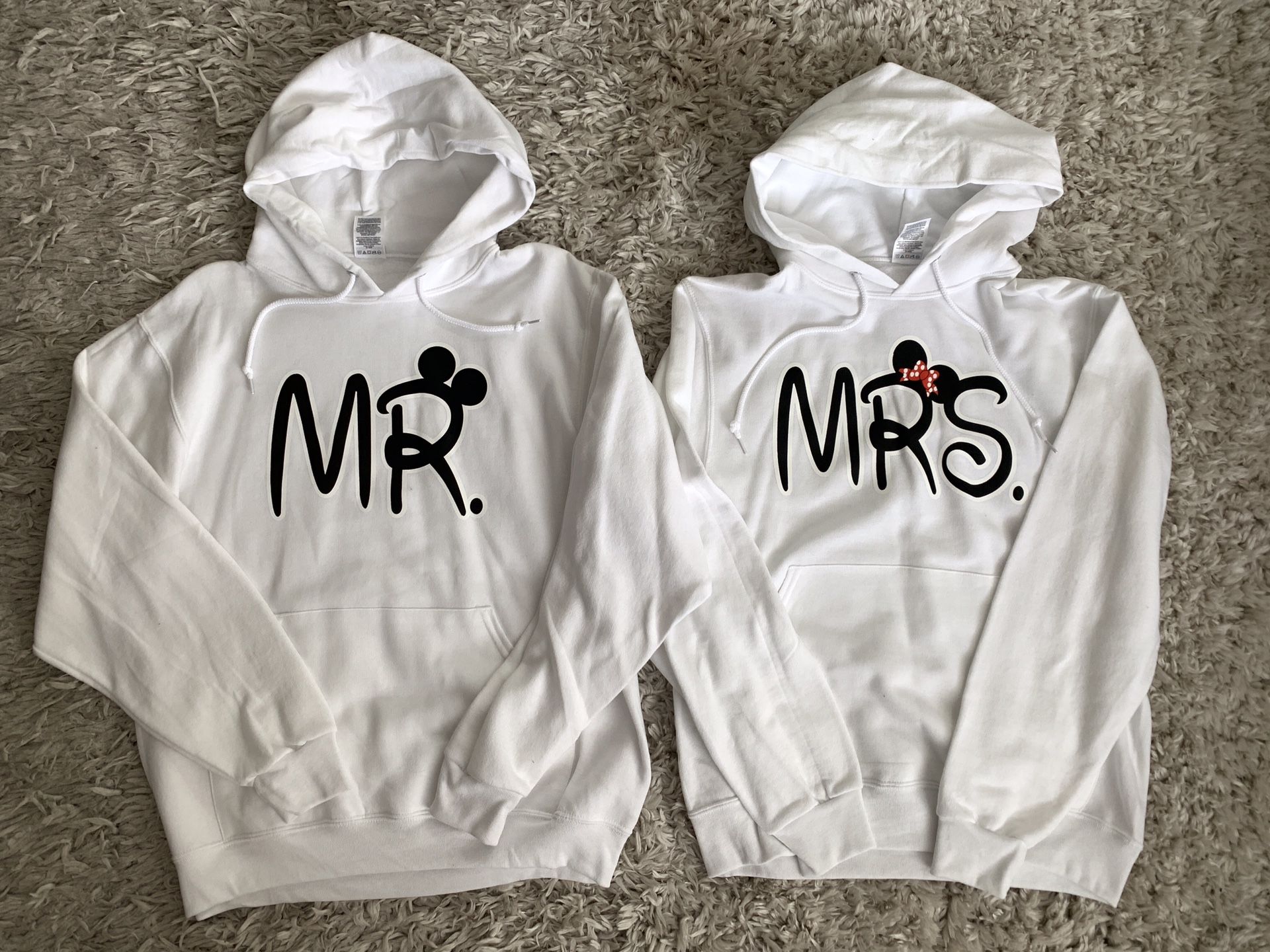 Mr Mickey Mouse Mrs Minnie Mouse Matching Couples White Hoodie