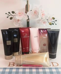 Lot Of 7 New Avon Scented Body Lotions, Shower Gels, Prima, Passion, Attraction.