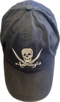Pirate Hat Pirate Heads Mens Adjustable Black Strapback Cap Embroidered Skull