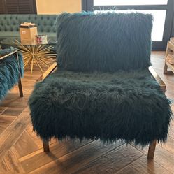 Two Blue Amy Metal Accent Chairs