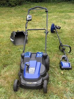 Kobalt 40V Lawn Mower + Weed Whacker Bundle w/ 3 Batteries
