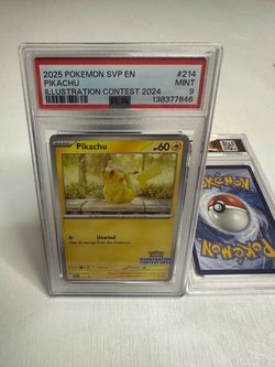Pikachu (Illustration Contest 2024) Pokémon Scarlet & Violet Black Star PSA 9