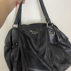 Prada Milano black leather shoulder bag