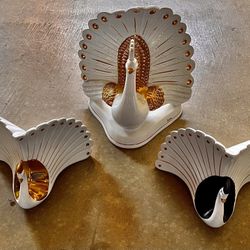 3 Pieces  Turkey Capodimonte,  8”,  6” H, and  9”,  8” Width 