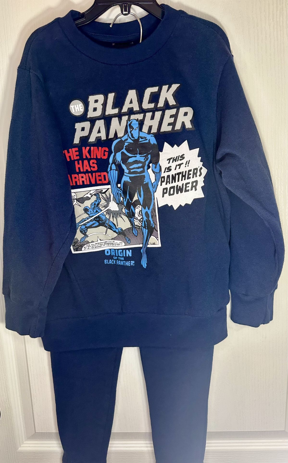 Marvel Black Panther Youth Sweatshirt & Jogger Set Blue Unisex Kids SM
