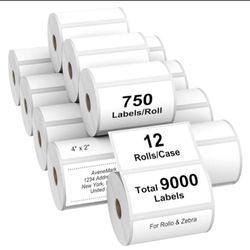 New AveneMark 12 Rolls 4" x 2" Direct Thermal Labels for Barcodes Postage Address Shipping Labels Compatible with Rollo & Zebra Desktop Printers Adhes