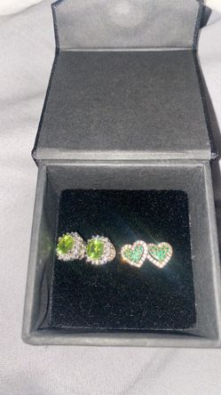 Diamond And Emerald Earrings