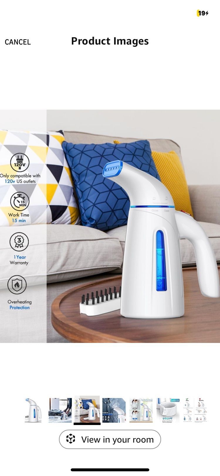 Steamer for Clothes, Handheld Clothing Steamer for Garment, 240ml Big Capacity 700W Portable Travel