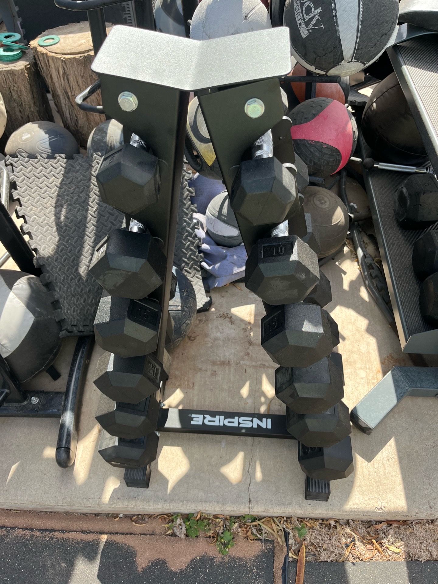 5-30lb hex rubber dumbbell set weights