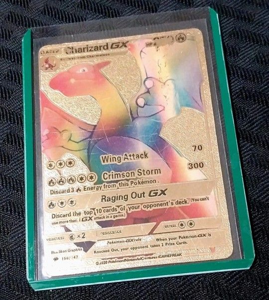 Pokémon Metal Gold Pokémon Card Charizard GX Rare *Acceptable 