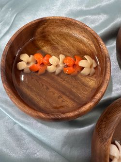 Small Resin Puakenikeni and Crown flower bowls