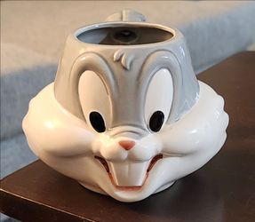 Rare 1989 Warner Brothers Bugs Bunny Ceramic 3D Figural Mug - Looney Tunes