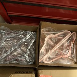 Premium Non-Slip Velvet Hangers, Pink and Grey