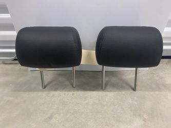 2009-2011 Jaguar XF Rear Headrests Black Leather Pair OEM