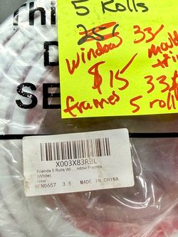 Brand New Window or Door Trim in package Frienda 5 Rolls Window Frames White