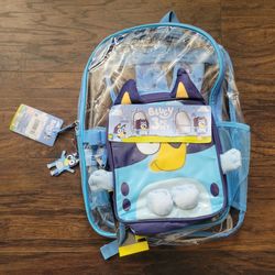 Bluey 3pc backpack set. New