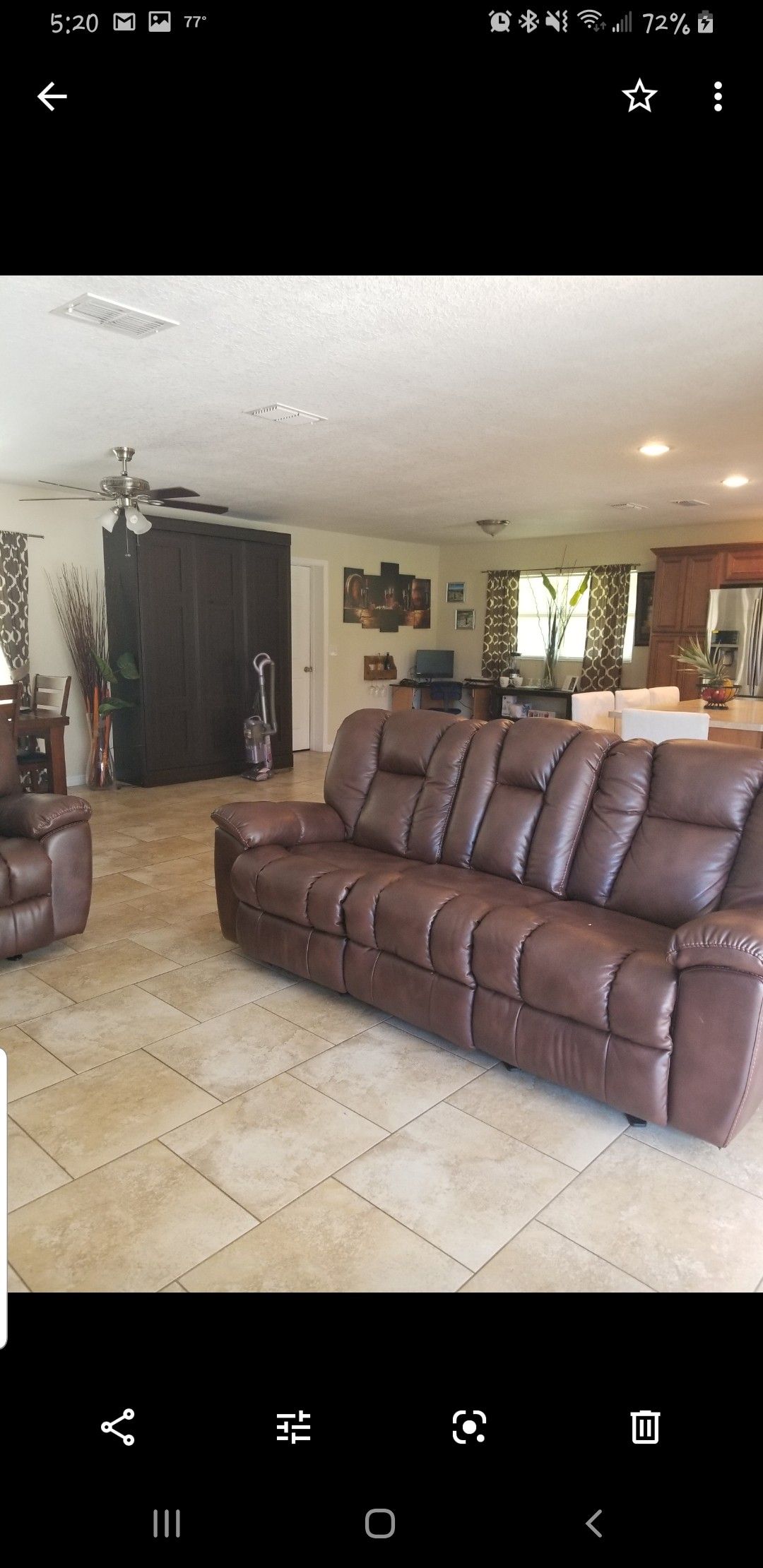 Couch leather recliner