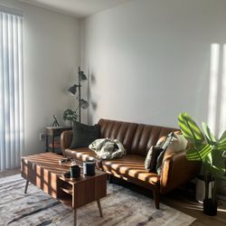 Faux Leather Couch 