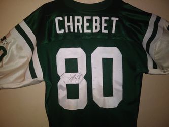 Authentic Wayne Chrebet signed Jets Jersey.