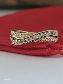 $2,000 14K Yellow Gold Genuine Chocolate and Vanilla Diamonds Criss-Cross Le Vian Ring Size 7- Solid Gold! 👌🎁 Post Tags: Anillo de Oro