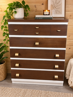Refinished Tall Dresser / Chest of Drawers – Solid Wood – 34” Wide