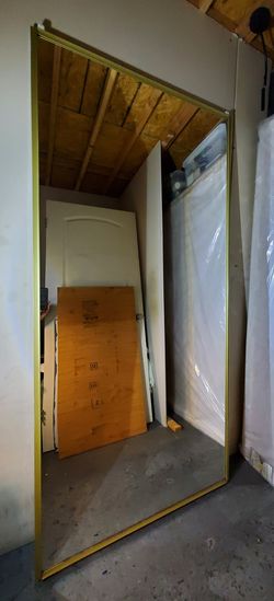 36×81 Gold Mirrored Single Closet Door Only – No Track