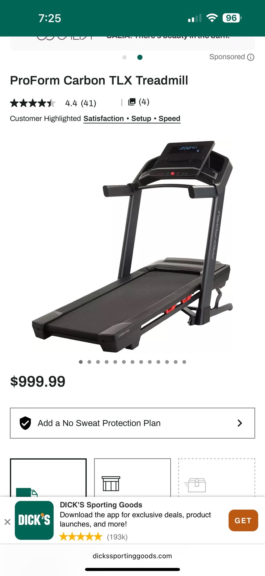 ProForm Carbon TLX Treadmill