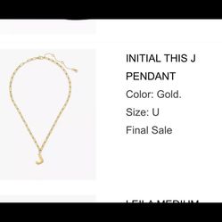 Kate spade letter j necklace