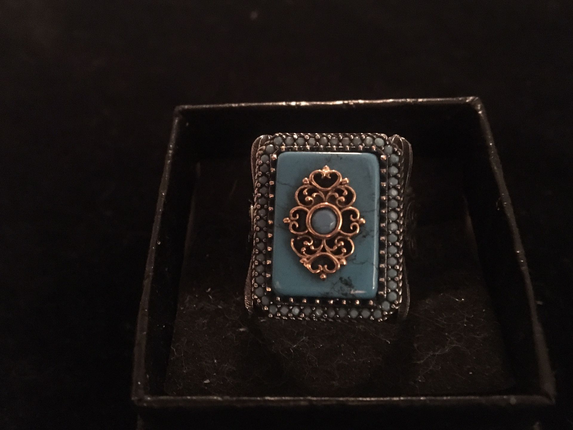 925 turquoise men’s square ring
