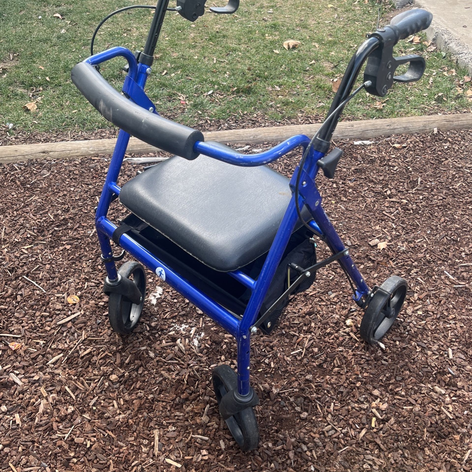 Hugo Hugo Elite Rollator Rolling Walker with Seat and Backrest, Blue