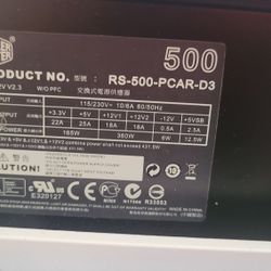 Cooler Master 500w Power Supply 
