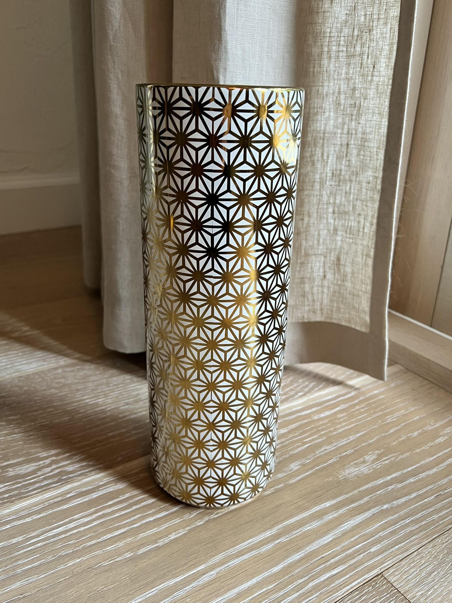 Gold Geometric Ceramic Vase