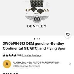 3W0698451J OEM genuine -Bentley Continental GT, GTC, and Flying Spur