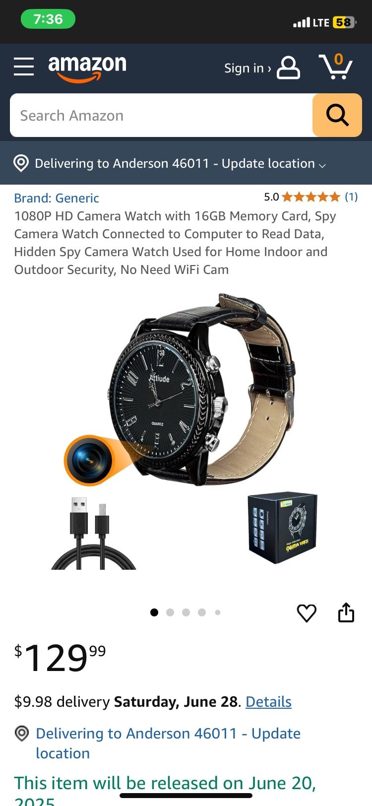 1080P Spy Camera/ Audio Watch