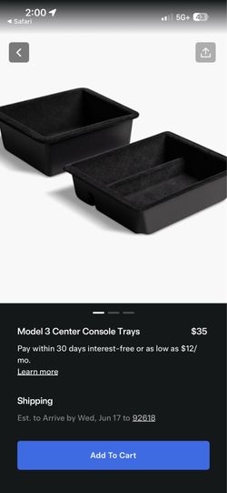 Tesla Center Console Trays