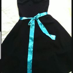 Sz 11/12 Gorgeous  Black Dress Can Use Different Colored Ribbon For Belt To Change The Color Options 