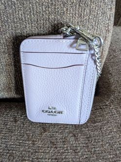 Coach Leather Card Case with Chain