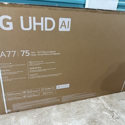 LG 75” SMART TV 4K UHD 2025 MODEL NEW IN BOX SEALED !