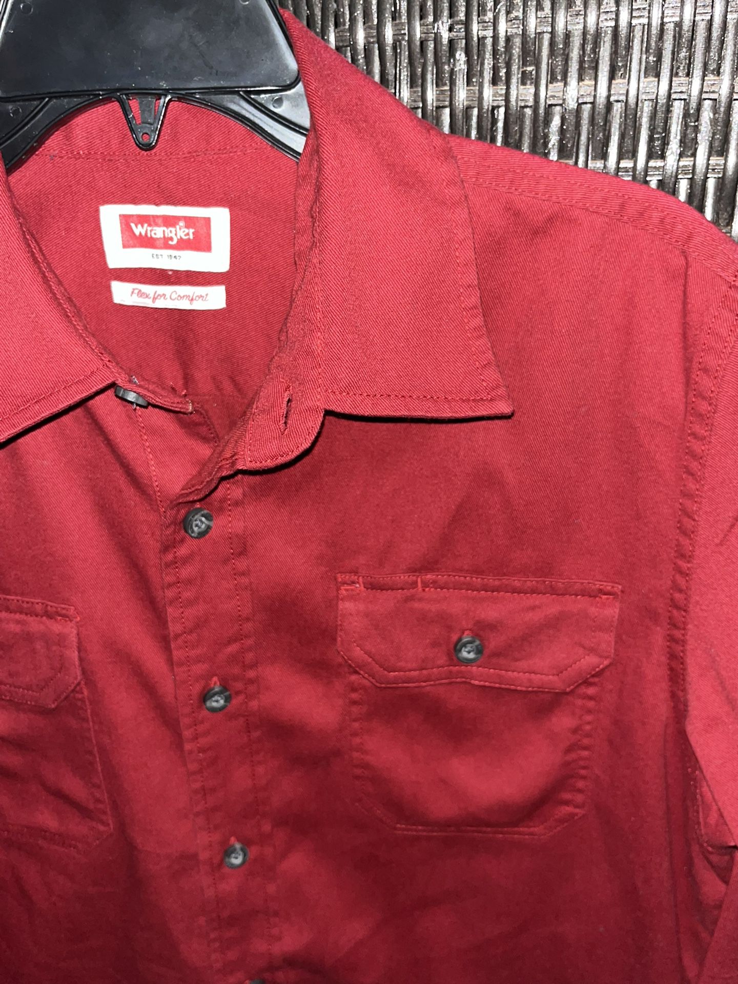Mens Wrangler Shirt Small Red