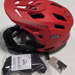 OutdoorMaster Full Face Mountain Bike Helmet for Men & Women w/ Two Removable Chin Pad