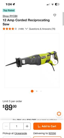 12 Amp Corded Reciprocating Saw