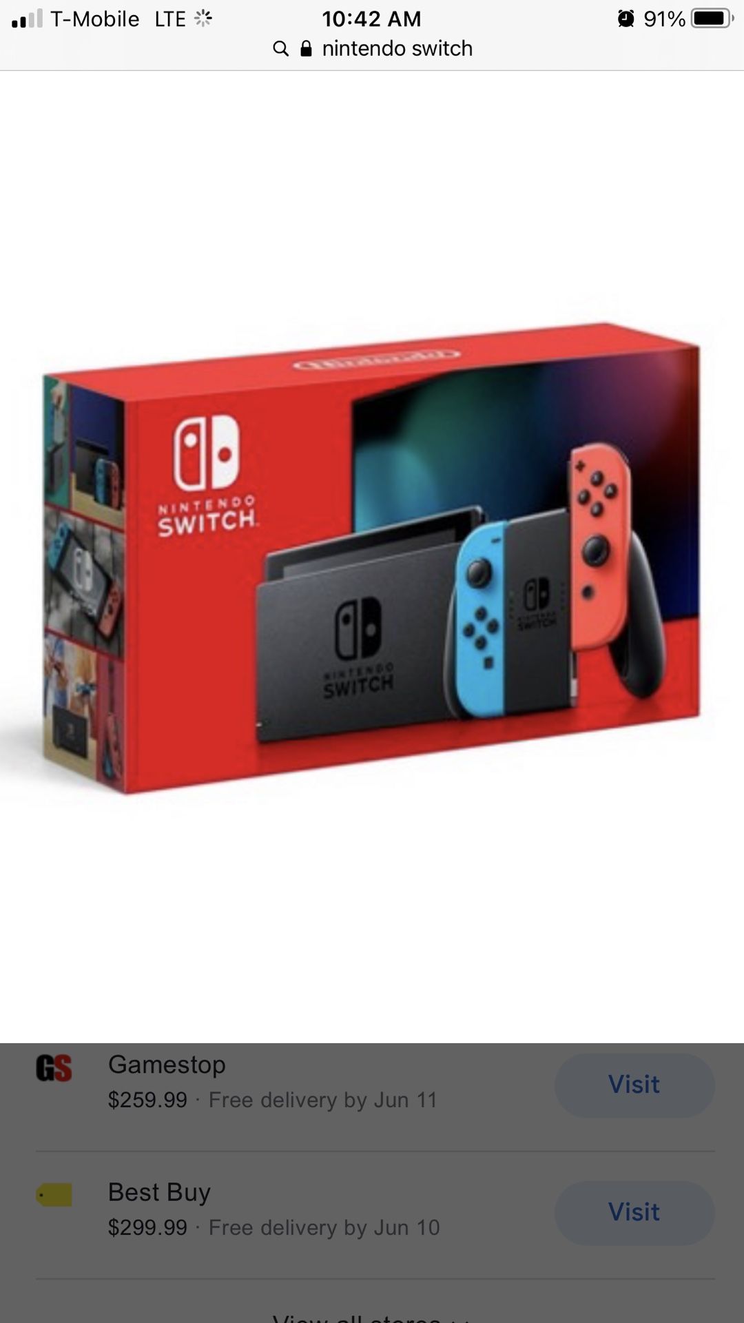 Nintendo Switch With Box Used 1 Time Comes With Crash Bandicoot Game