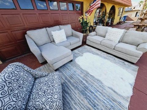 VERY ECONOMICAL SOFA SET WITH SIDE LOUNGE AND CHAIR