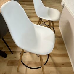 2 White Bar Stools