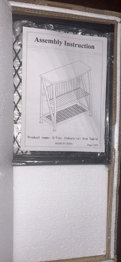 3-Tier Industrial End Table