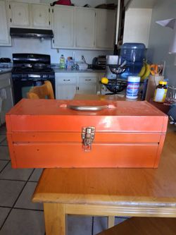 Antique Orange Tool Box