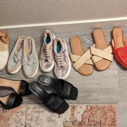 Sneakers, heels, sandals, mules 